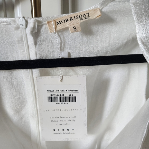 MORRISDAY White satin dress Size S new - Picture 7 of 11